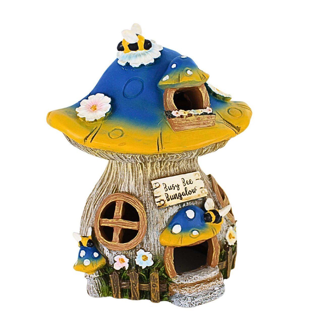 Roman 8.0 Inch Busy Bee Bungalow Summer Figurine , Water Resistant Summer Decor Home House